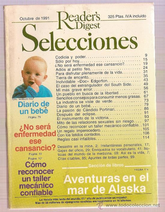 Collezionismo di Riviste e Giornali: REVISTA SELECCIONES READER'S DIGEST OCTUBRE 1991 CODICIA PODER CANSANCIO