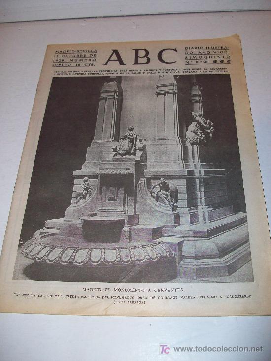 Coleccionismo de revistas y peri&oacute;dicos: ABC: Reproducci&oacute;n Facs&iacute;mil del n&ordm; 1 de ABC de Sevilla  (12-10-1929)             &iexcl;&iexcl; ver !!