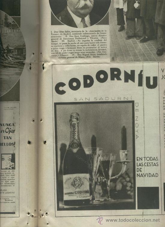 Coleccionismo de revistas y peri&oacute;dicos: LA VANGUARDIA 1933 PUBLICIDAD DE CAVA CODORNIU CESAR JALON JUAN USABIAGA MIGUEL MOYA