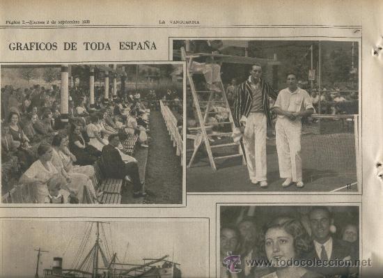 Coleccionismo de Revistas y Peri&oacute;dicos: VANGUARDIA 1932 INTERNACIONAL TENIS DE CAMPRODON LEY SECA USA SANT MARGI DE BUFAGANYA RIUDOMS