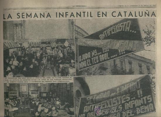 Collezionismo di Riviste e Giornali: VANGUARDIA GUERRA CIVIL 1937 SETMANA DE L' INFANT A CATALUNYA REGUGIATS SRI VILARRUBIA CENTELLES