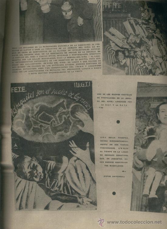 Collectionnisme de Revues et Journaux: VANGUARDIA GUERRA CIVIL 1937 UGT FETE SEMANA DEL NI&Ntilde;O EN MADRID FACULTAT DE MEDICINA TEATRO DURANTE