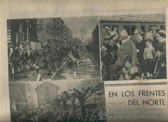 Collectionnisme de Revues et Journaux: LA VANGUARDIA GUERRA CIVIL 1937 MARCHA DE SOLDADOS AL FRENTE NORTE PAIS VASCO GIL DEL ESPINAR FOTOGR