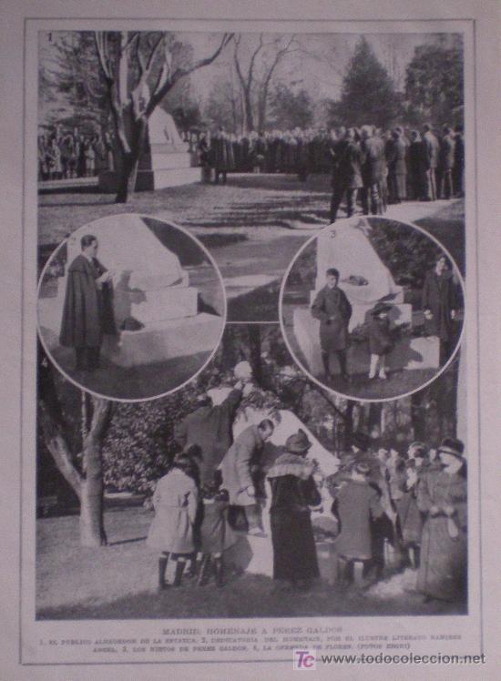 Coleccionismo de revistas y peri&oacute;dicos: RECORTE DE PRENSA: 1924 - MADRID, HOMENAJE A D. BENITO PEREZ GALDOS (RAMIREZ ANGEL)