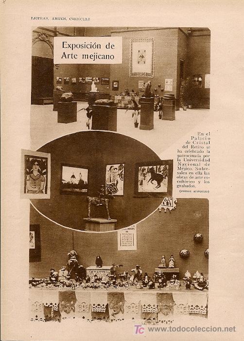 Collection Magazines and Newspapers: Exposici&oacute;n de arte mexicano en el Palacio de Cristal del Retiro ( fotos Alfonso) - 1929