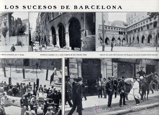 Coleccionismo de Revistas y Peri&oacute;dicos: BARCELONA 1909 SEMANA TRAGICA 2 HOJAS REVISTA