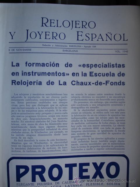 Coleccionismo de revistas y peri&oacute;dicos: RELOJERO Y JOYERO ESPA&Ntilde;OL,RELOJERIA,RELOJES.NOVIEMBRE 1946.FOLIO.32 PG.FOTOS