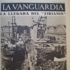 Coleccionismo de Revistas y Periódicos: LA VANGUARDIA 15 DE OCTUBRE 1936 LA LLEGADA DEL ”ZIRIANIN” BARCELONA - LA AUTONOMIA DEL PAIS VASCO. Lote 12540021