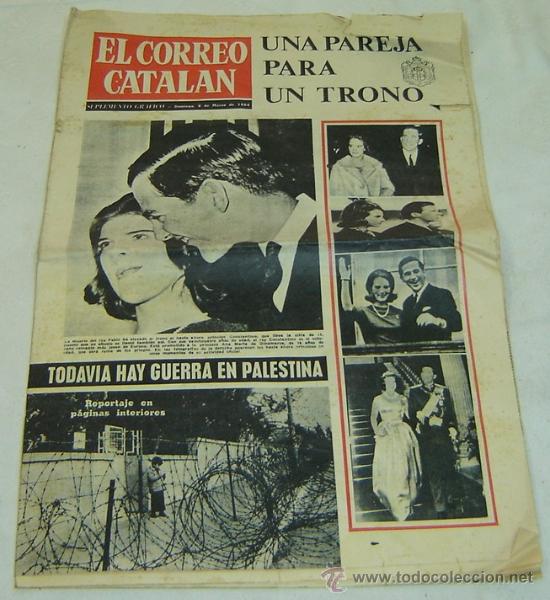 Colecionismo de Revistas e Jornais: SUPLEMENTO GRAFICO EL CORREO CATALAN-DOMINGO,8 MARZO 1964-UNA PAREJA PARA UN TRONO-CONSTANTINO Y ANA