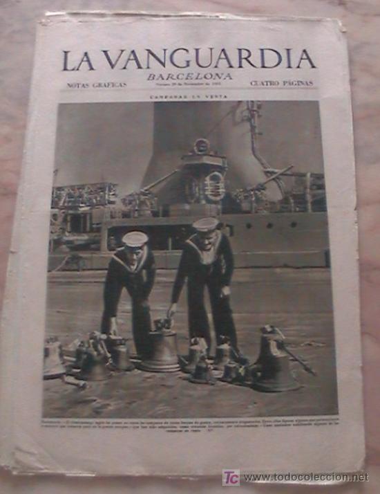 Collezionismo di Riviste e Giornali: ANTIGUO DIARIO LA VANGUARDIA BARCELONA NOTAS GRAFICAS CUATRO PAGINAS 29 DE NOVIEMBRE DE 1935