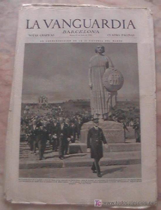 Collezionismo di Riviste e Giornali: ANTIGUO DIARIO LA VANGUARDIA BARCELONA NOTAS GRAFICAS CUATRO PAGINAS 23 DE JULIO DE 1935