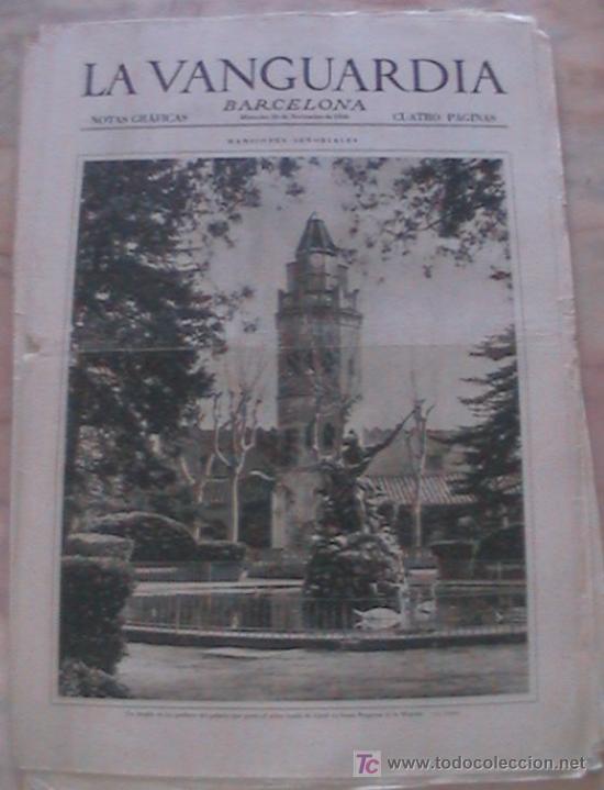 Collezionismo di Riviste e Giornali: ANTIGUO DIARIO LA VANGUARDIA BARCELONA NOTAS GRAFICAS CUATRO PAGINAS 26 DE NOVIEMBRE DE 1930
