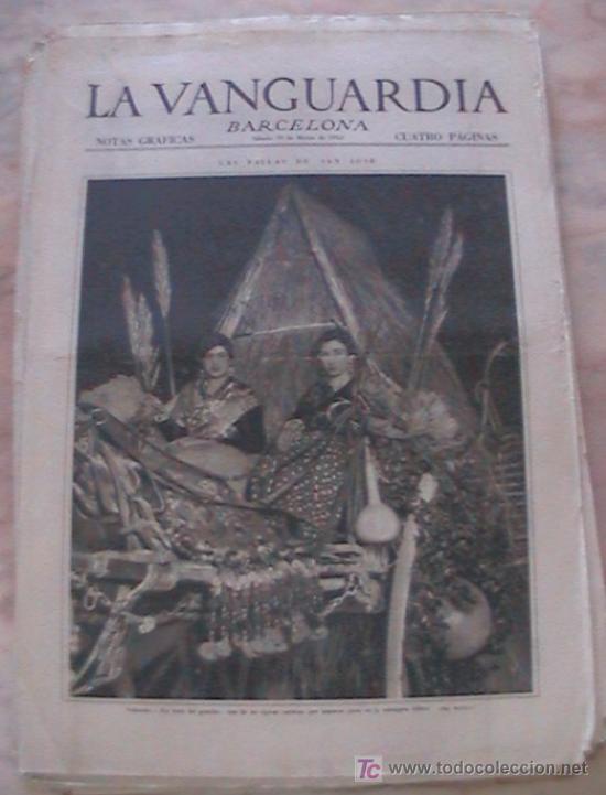 Collection Magazines and Newspapers: ANTIGUO DIARIO LA VANGUARDIA BARCELONA NOTAS GRAFICAS CUATRO PAGINAS 19 DE MARZO DE 1932