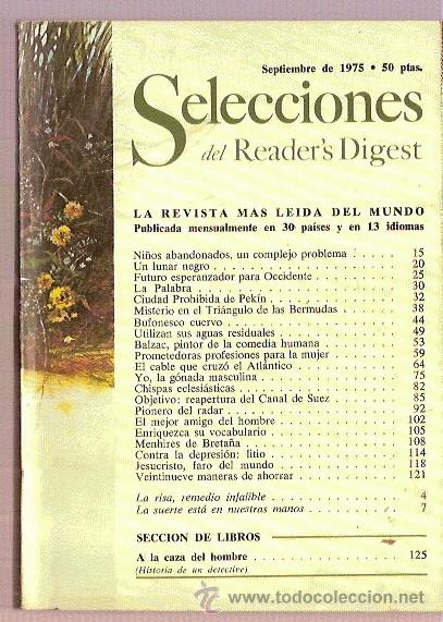 Coleccionismo de revistas y peri&oacute;dicos: REVISTA SELECCIONES READER'S DIGEST SEPTIEMBRE 1975 PEKIN BERMUDAS BALZAC CANAL DE SUEZ RADAR