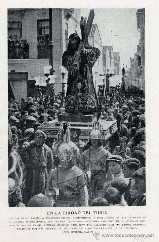 Coleccionismo de Revistas y Peri&oacute;dicos: VALENCIA 1935 NAZARENO SEMANA SANTA HOJA REVISTA