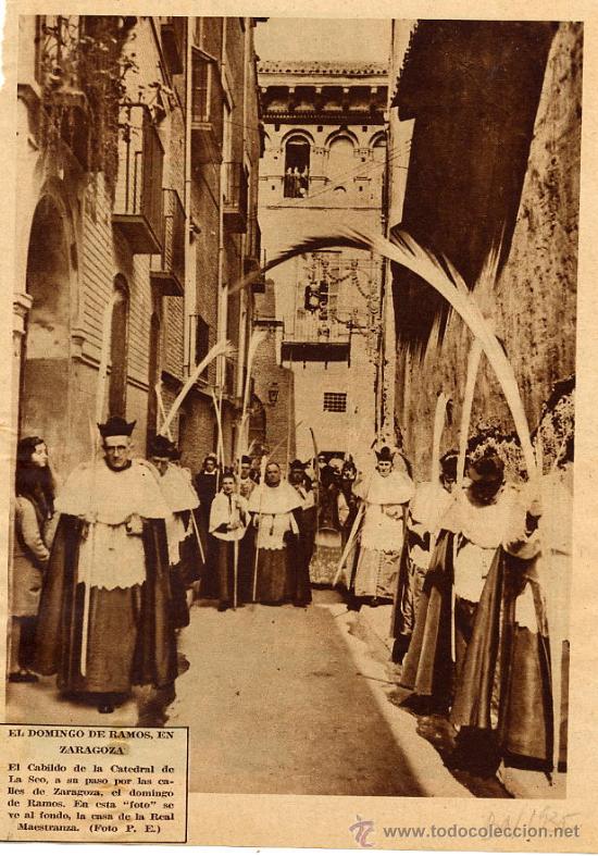 Coleccionismo de Revistas y Peri&oacute;dicos: ZARAGOZA 1935 SEMANA SANTA DOMINGO DE RAMOS HOJA REVISTA