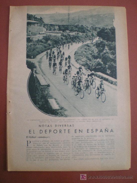 Coleccionismo de revistas y peri&oacute;dicos: RECORTE PRENSA 1933 - CICLISMO SOCIEDAD PE&Ntilde;ALARA GARCIA DURAN CONCURSO HIPICO MILITAR MADRID