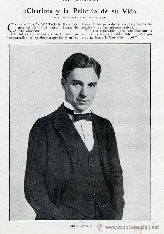 Collection Magazines and Newspapers: CHAPLIN 1928 CHARLOT 2 HOJA REVISTA