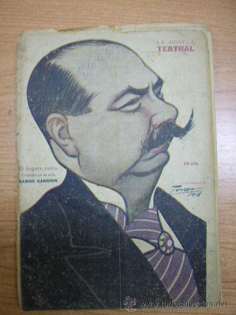 Coleccionismo de Revistas y Peri&oacute;dicos: LA NOVELA TEATRAL,A&Ntilde;O III,N&ordm; 104,A&Ntilde;O 1918,EL BIGOTE RUBIO, DE RAMON CARRION