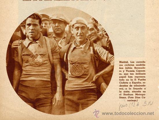 Coleccionismo de revistas y peri&oacute;dicos: CICLISMO 1936 MADRID BERRENDERO Y CARRETERO RETAL REVISTA