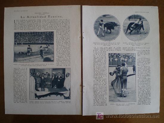 Coleccionismo de Revistas y Peri&oacute;dicos: RECORTE DE PRENSA 1929 - TOROS PERETE ALDEANO CHICUELO. VALENCIA, ENTIERRO DE CARRALATA