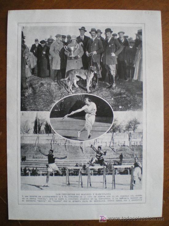 Colecionismo de Revistas e Jornais: RECORTE DE PRENSA 1924 - TENIS SRTA. MARNET. ATLETISMO. SR. POZUELO COPA ALGETE DUQUES ALBERQUERQUE