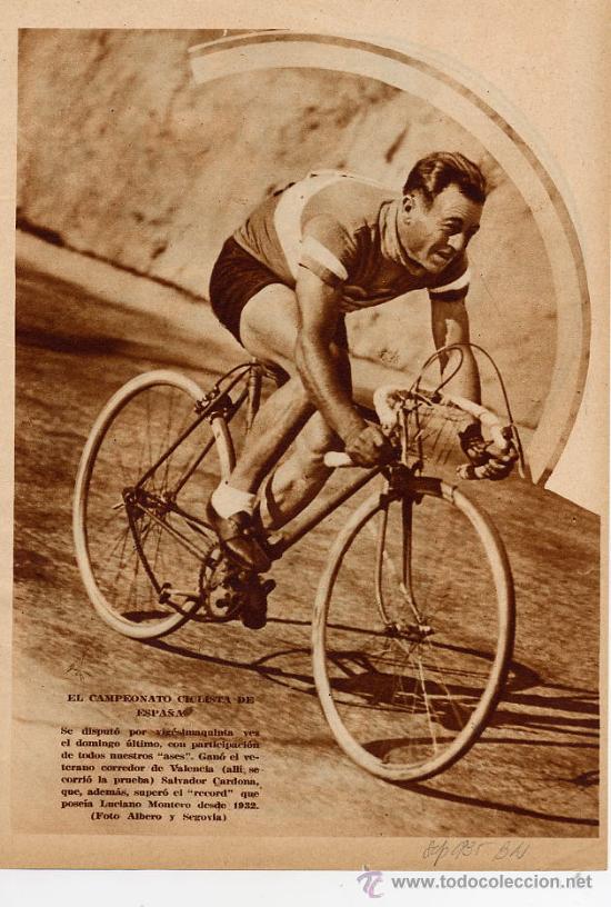 Coleccionismo de revistas y peri&oacute;dicos: CICLISMO 1935 CAMPEONATO ESPA&Ntilde;A SALVADOR CARDONA HOJA REVISTA