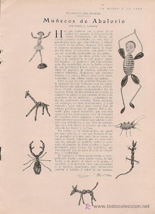 Collection Magazines and Newspapers: * MANUALIDADES * Mu&ntilde;ecos de abalorios - 1926