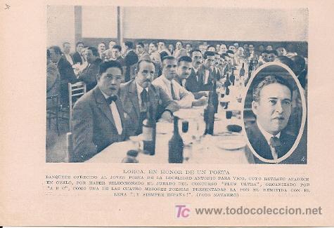 Sammeln von Zeitschriften und Zeitungen: * LORCA, Murcia  * Banquete en honor del poeta local Antonio Para Vico - 1926