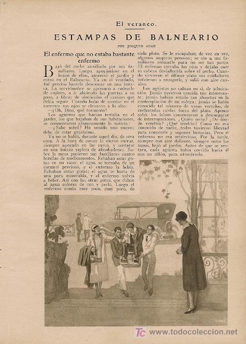 Coleccionismo de revistas y peri&oacute;dicos: El veraneo: Estampas de balnearios / relato por Joaqu&iacute;n Ad&aacute;n * CALANDA* - 1926