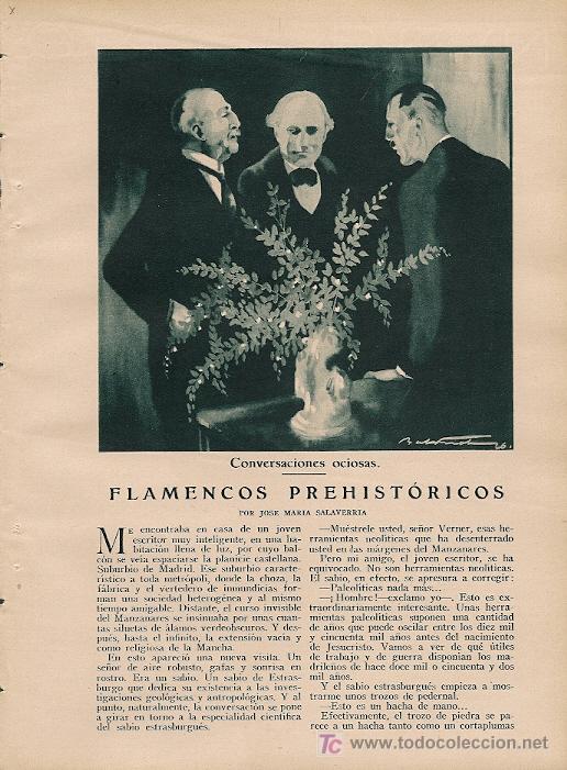 Collezionismo di Riviste e Giornali: Conversaciones ociosas: Flamencos prehist&oacute;ricos/ relato por Jos&eacute; Mar&iacute;a Salaverr&iacute;a - 1926