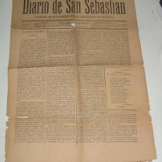 Coleccionismo de Revistas y Periódicos: ANTIGUO DIARIO DE SAN SEBASTIAN DE FECHA 20 DE AGOSTO DE 1887 - DEFENSOR DE LOS INTERESES MORALES Y 