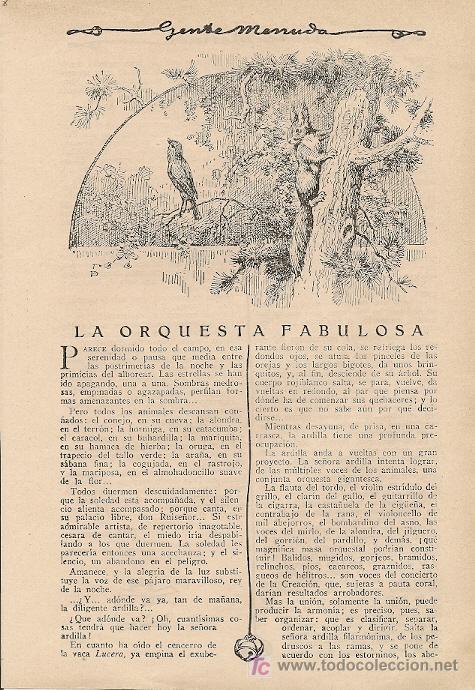 Colecionismo de Revistas e Jornais: La orquesta fabulosa / [cuento] de Jos&eacute; Bruno con dibujo de Regidor - 1929