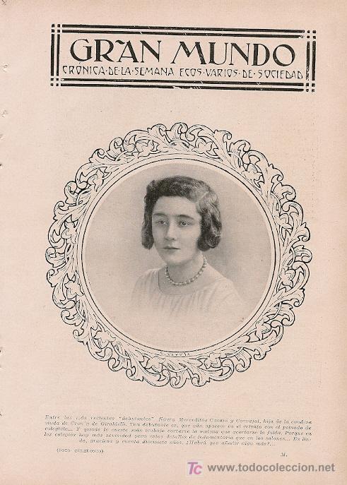 Coleccionismo de revistas y peri&oacute;dicos: Imagen de Merceditas Casani y Carvajal, hija de la Condesa viuda de Cron y de Giraldelli - 1929
