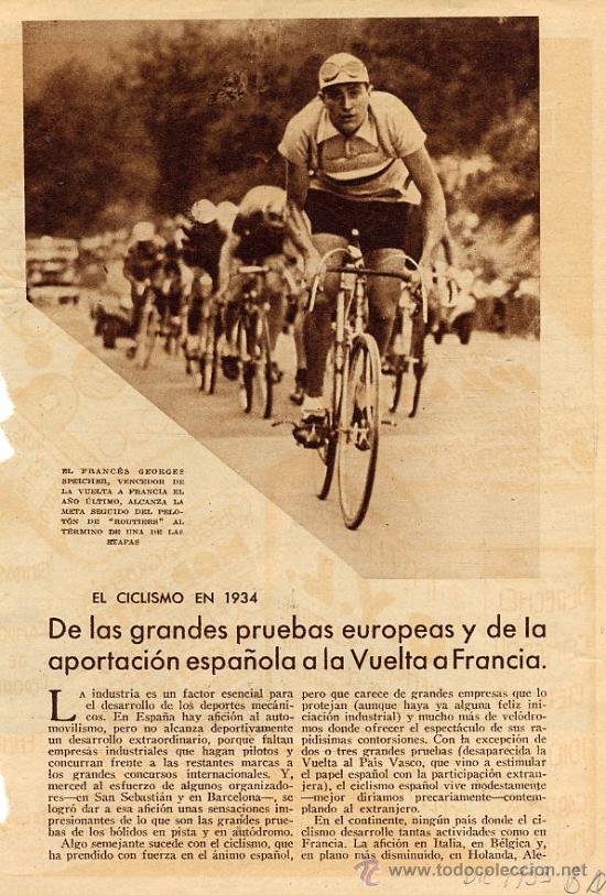 Coleccionismo de revistas y peri&oacute;dicos: CICLISMO 1933 VUELTA A FRANCIA HOJA REVISTA
