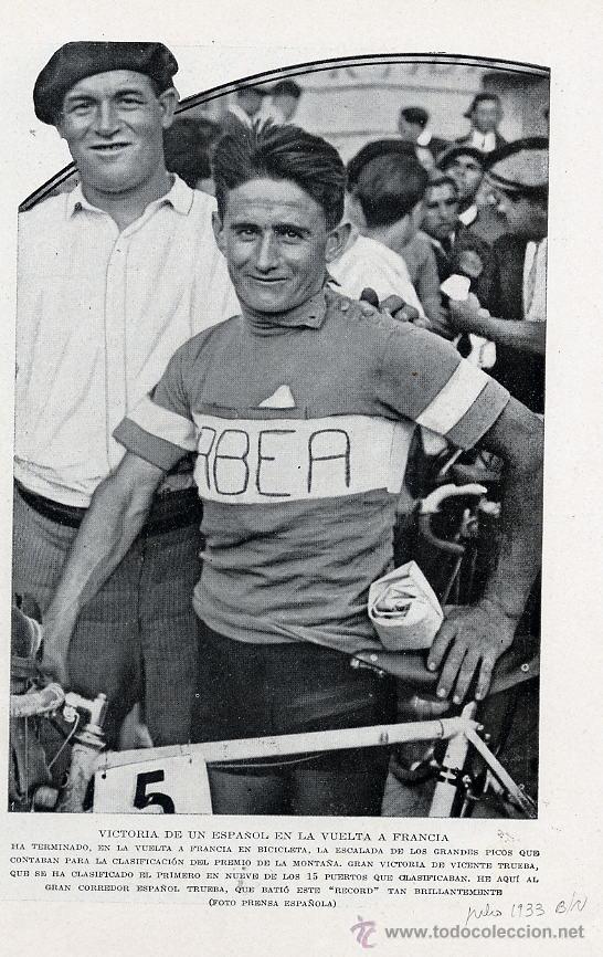 Coleccionismo de revistas y peri&oacute;dicos: CICLISMO 1933  VICENTE TRUEBA VUELTA FRANCIA HOJA REVISTA