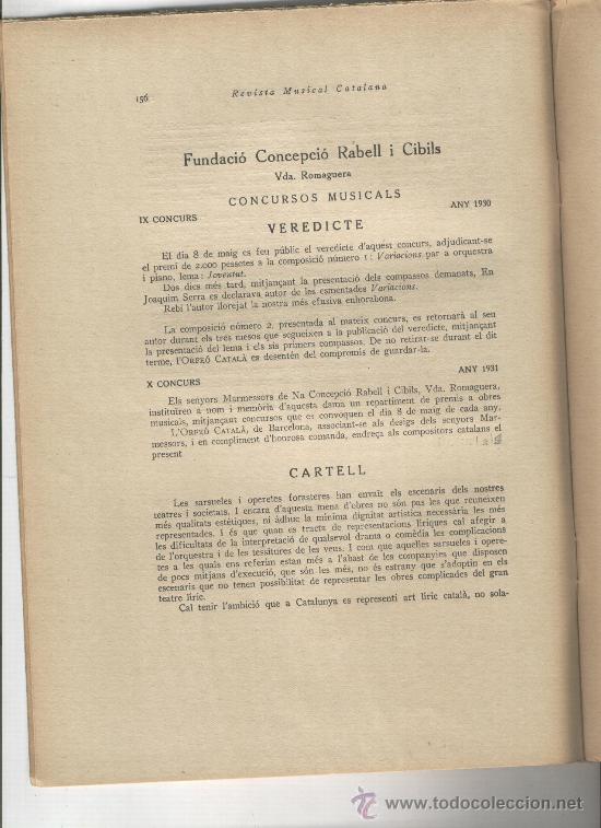 Colecionismo de Revistas e Jornais: REVISTA ANY 1931 CONCURS RABELL CIBILS ORFEO CATALA GASPAR CASSADO ANTONI PONT DE LLUCMAJOR