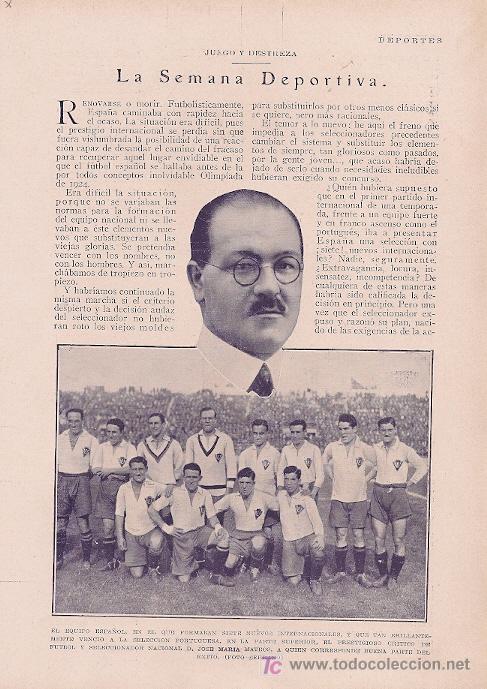 Coleccionismo de Revistas y Peri&oacute;dicos: Deportes: f&uacute;tbol, selecci&oacute;n espa&ntilde;ola; esqu&iacute; Club Alpino, regata Oxford-Cambridge ...- 1929