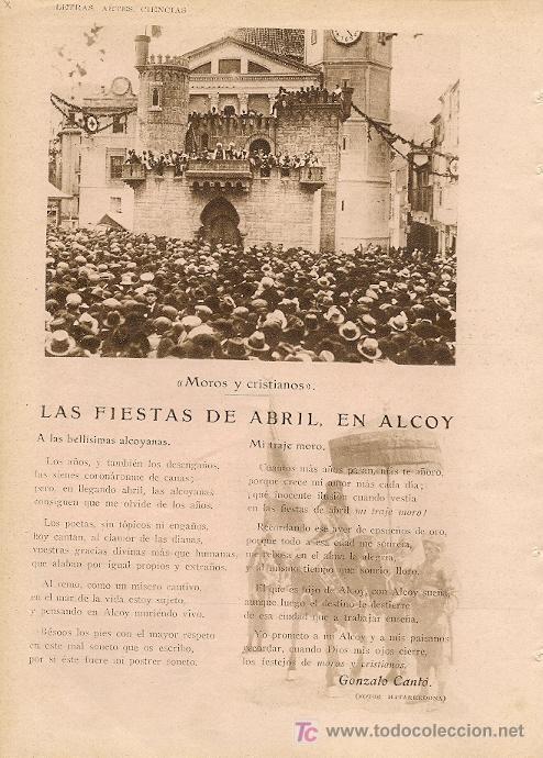 Collection Magazines and Newspapers: *  ALCOI * Las fiestas de abril en Alcoy / poema  de Gonzalo Cant&oacute;; foto Matarredona - 1929