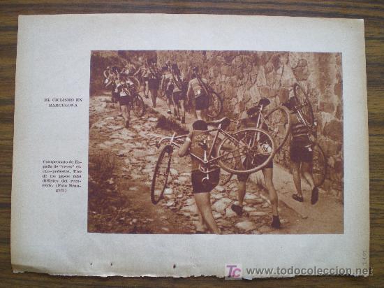 Coleccionismo de revistas y peri&oacute;dicos: RECORTE DE PRENSA 1936 - CAMPEONATO DE ESPA&Ntilde;A DE CROSS CICLO PEDESTRE (CICLISMO EN BARCELONA)