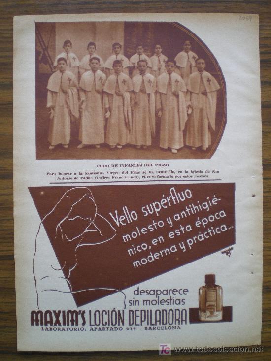 Coleccionismo de Revistas y Peri&oacute;dicos: RECORTE DE PRENSA 1936 - CORO DE INFANTES DE LA VIRGEN DEL PILAR (IGLESIA DE SAN ANTONIO DE PADUA)
