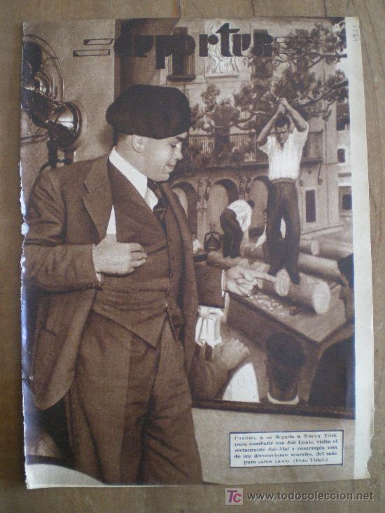 Coleccionismo de Revistas y Peri&oacute;dicos: RECORTE DE PRENSA: 1935 - BOXEO - PAULINO UZCUDUN, LLEGADA A NUEVA YORK PARA COMBATIR CON JOE LOUIS