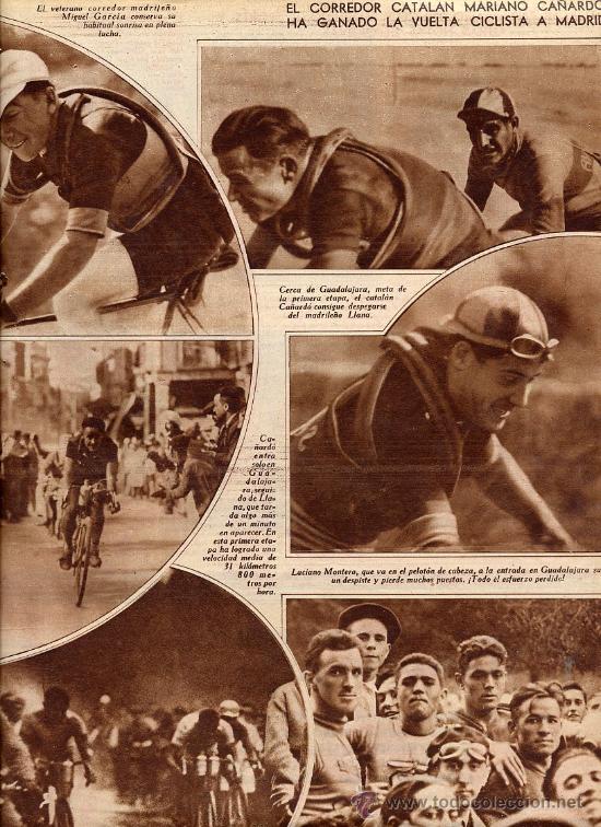 Coleccionismo de revistas y peri&oacute;dicos: CICLISMO 1934 MARIANO CA&Ntilde;ARDO VUELTA A MADRID HOJA REVISTA