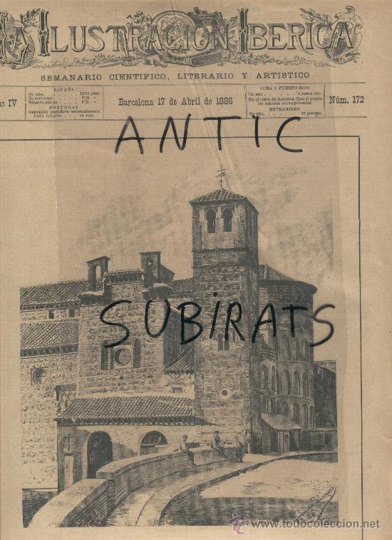 Coleccionismo de Revistas y Peri&oacute;dicos: ILUSTRACION IBERICA. 172.17-04-1886. SANTIADO DEL ARRABAL. TOLEDO. REJA DE CASA DE PILATOS SEVILLA.