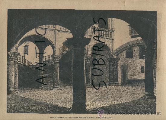 Coleccionismo de Revistas y Peri&oacute;dicos: REVISTA ILUSTRACION IBERICA 173 A&Ntilde;O 1886 PATI DEL PALAU DEL MARQUES DE SUREDA EN PALMA DE MALLORCA
