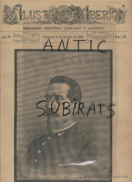 Coleccionismo de Revistas y Peri&oacute;dicos: PORTADA DE LA REVISTA ILUSTRACION IBERICA. 197.09-10-1886.MUERTE DEL CONDE DE MIRASOL.