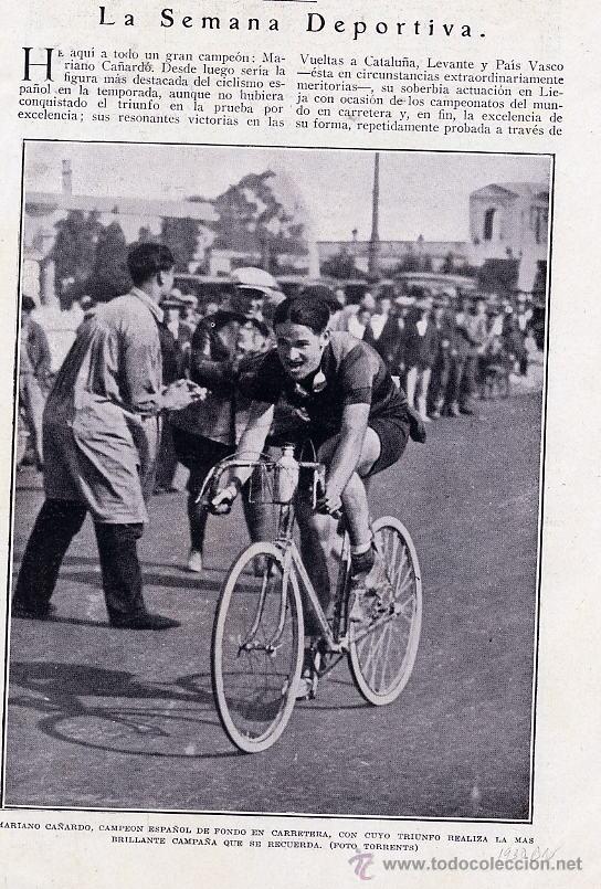 Coleccionismo de revistas y peri&oacute;dicos: CICLISMO 1930 MARIANO CA&Ntilde;ARDO HOJA REVISTA
