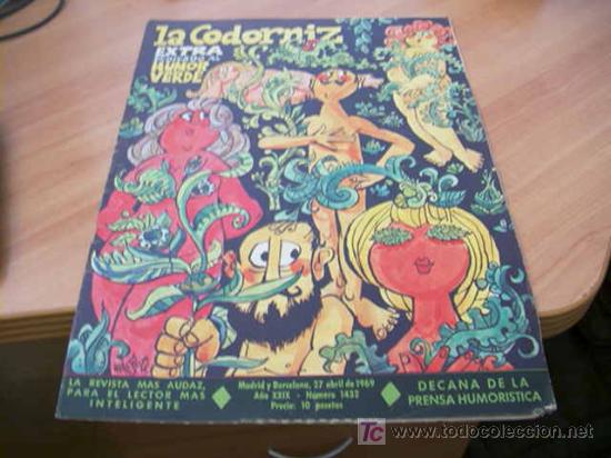 Coleccionismo de Revistas y Peri&oacute;dicos: LA CODORNIZ . EXTRA HUMOR VERDE N&ordm; 1432 27 - ABRIL - 1969