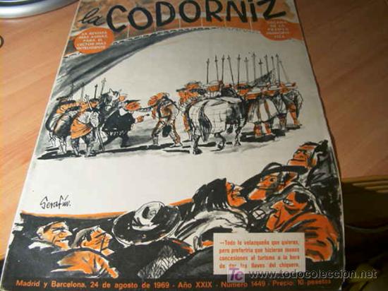 Coleccionismo de Revistas y Peri&oacute;dicos: LA CODORNIZ . N&ordm; 1449 24 - AGOSTO - 1969