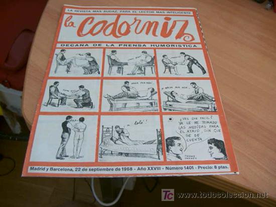 Coleccionismo de Revistas y Peri&oacute;dicos: LA CODORNIZ . N&ordm; 1401 22- SEPTIEMBRE - 1968